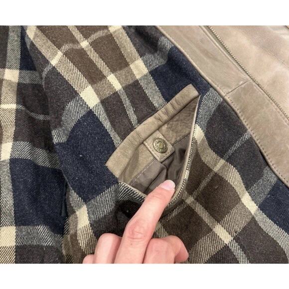 Robert Comstock Expedition Flannel Lined Leather Jacket Mens Large Eddie Bauer - Picture 15 of 16